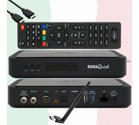 Scheda Tivusat 4K + Certificato DigiQuest Q90 S2+T2 UHD Ricevitore Con WLAN ✅