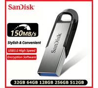 Scheda USB3.0 Sandisk SDCZ73 Ultra Flair 512GB 256GB 128GB PEN DRIVE 64GB 32GB USB Chiavetta USB in metallo ad alta velocità di lettura e scrittura con crittografia di sicurezza per computer montati s