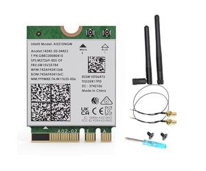 Scheda wireless Intel AX210 WiFi 6E, M.2 NGFF, Bluetooth 5.3, 5400Mbps Tri-Band 2.4/5/6GHz, Windows 10/11 64-bit