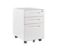 Schedario da Ufficio Filing Cabinet 3Drawer Metal Mobile Filing Cabinet with Lock & Key Tilt Protection Rolling WheelsIdeal for Home Office Storage & nization