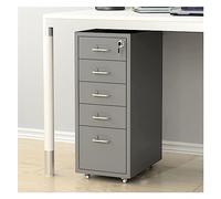 Schedario in metallo con 5 cassetti, completamente assemblato, sotto la scrivania, per documenti A4/lettere/legali, resistente, spessore 1,4 mm, organizer sicuro per ufficio per una gestione