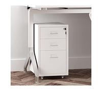 Schedario mobile a 3 cassetti con serratura, arrotolabile sotto la scrivania, per documenti legali, lettere, A4, soluzione sicura e conveniente per l'organizzazione di casa e ufficio