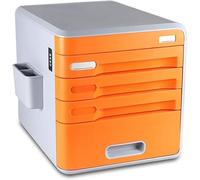 Schedario piatto, con serratura a codice digitale, organizer for cassetti a 4 strati, aumenta l'efficienza del lavoro(Orange)