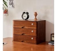 Schedario piatto, scatola portaoggetti da scrivania in legno con cassetti chiudibili a chiave, organizer for documenti A4/ricevute for ufficio(C,3 drawer)