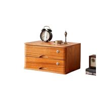 Schedario piatto, scatola portaoggetti da scrivania in legno con cassetti chiudibili a chiave, organizer for documenti A4/ricevute for ufficio(B,2 drawer)