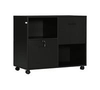 SCHEDARIO VINSETTO IT924-056V80BK - Armadio in truciolato nero con 2 porte e 2 ripiani
