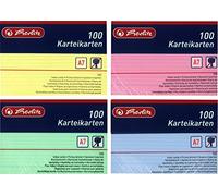 Schede A7 800 pezzi a righe bianco confezione grande, DIN A7 | bunt liniert, 1