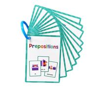 Schede apprendimento ' inglese con, Preposition | Abbinamenti visivi e verbali chiari, formato carte connesse, supporto visivo per l ' apprendimento e ripasso
