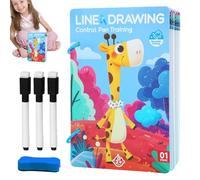 Schede di allenamento con controllo della penna: set di schede di guida per la scrittura riutilizzabili con disegni tracciabili, attività interattiva di costruzione delle abilità, per la