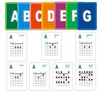 Schede di apprendimento per accordi di chitarra e scala, 49 pezzi, carte per accordi di chitarra, schede flash per esercizi di chitarra per principianti