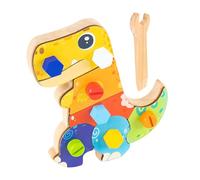 Schede di cacciavite | Scheda a vite di dinosauro da 7,68 pollici | Giocattoli educativi in legno design di parti rimovibili durevoli per migliorare le capacità cognitive e l'apprendimento giocoso per