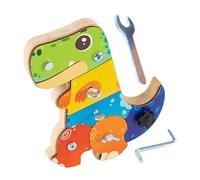 Schede di cacciavite | Scheda a vite di dinosauro da 7,68 pollici | Giocattoli educativi in legno design di parti rimovibili durevoli per migliorare le capacità cognitive e l'apprendimento giocoso per