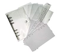 Schede di indice per A5/A6 6 fori copertura rotonda ad anello per raccoglitore raccoglitore raccoglitore fogli fogli sfusi protezione copertina(Clear Cover All in Set, A6/17cm*10cm/6 Inch)