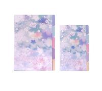 Schede di indice per A5/A6 6 fori copertura rotonda ad anello per raccoglitore raccoglitore raccoglitore fogli fogli sfusi protezione copertina (Divider Cherry blossoms, A6/17cm*10cm/6 Inch)