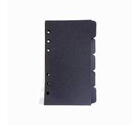 Schede di indice per A5/A6 6 fori copertura rotonda ad anello per raccoglitore raccoglitore raccoglitore fogli fogli sfusi protezione copertina (Divider Horizontal Black Paper, A6/17cm*10cm/6 Inch)