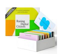 Schede di kit da 200 carte da conversazione - Insegnate ai vostri figli la sicurezza digitale - Riducete il tempo che passano davanti allo schermo avviando con loro un dialogo significativo