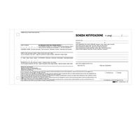 Schede di notifica 2 copie 4 lingue Snap (250 schede) - Formato 9,9x22 E5876N