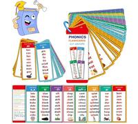 Schede di parole foniche, per imparare a leggere le schede flash della fonica, 117 gruppi di suoni 900+ parole in rima in lingua prescolare inglese Discovery Joy, set di schede di elenco di parole