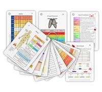 Schede di riferimento per infermieristica, set di 16 schede di riferimento cliniche rapide su entrambi i lati, per infermieri, studenti e pratica clinica, carte mediche