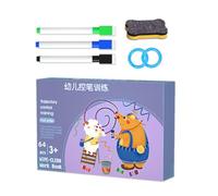 Schede di tracciamento per la pratica,Apprendimento della padronanza della penna cancellabile,Materiale di apprendimento sensoriale della scrittura | Gioco Educativo Misto Casa Scuola materna