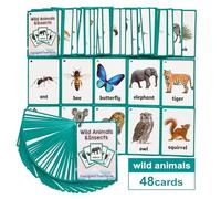 Schede educative con animali selvatici e chiaro per supportare lo sviluppo e l ' apprendimento del bambino bilingui