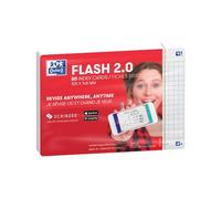 Schede flash, a quadretti, con cornice bianca, formato A6, confezione da 80