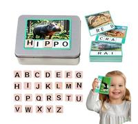 Schede Flash Alfabeto - 4,92 Pollici Di Apprendimento | Puzzle In Legno - Gioco Di Parole Educative Per I Bambini, Prescolare, Scuola D'asilo, Giocattolo Abbinato Con Le abilità motorie Per Ragazzi