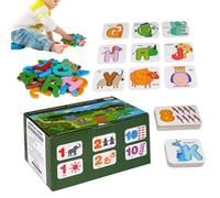 Schede flash Alphabet di Toddler, Words Words Matching Games | Numeri di legno Lettere Jigsaw - Giocattoli di conteggio interattivo per il bambino che impara a leggere e contare