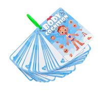 Schede flash del corpo umano, apprendimento delle parti del corpo per bambini | 36X Carte didattiche sulle parti del corpo | Divertente biglietto di educazione cognitiva Carte da lettura per
