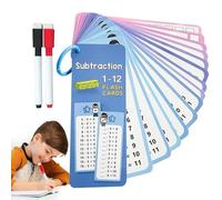 Schede flash di moltiplicazione, 15 carte di apprendimento di moltiplicazione e divisione e set di pratica di equazioni matematiche, include penne cancellabili a secco, ideali per la sala