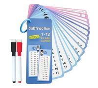 Schede flash di moltiplicazione,Schede flash di divisione - 15 x schede flash per studiare,Home Aiuti per l'apprendimento della moltiplicazione Carte con penne cancellabili a secco Impara i manipolati