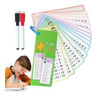Schede Flash di moltiplicazione,Schede flash di divisione | 15X carte di all'apprendimento a casa,Schede flash per lo studio delle equazioni matematiche, con penne cancellabili a secco