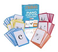 Schede flash musicali, 104 schede flash per pianoforte, simboli musicali di base, notazione del personale, nomi di intonazione/sillaba, posizione della tastiera, piatta/affilata, carte educative per