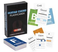 Schede flash per accordi di chitarra, 56 carte per teoria delle note di chitarra, scale maggiori e minori, schede flash per chitarra per istruzione musicale e principianti (carte accordi per chitarra)