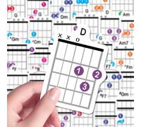 Schede flash per accordi di chitarra, 57 carte accordi, note per chitarra, per imparare rapidamente gli accordi essenziali, le scale maggiori e minori, Flash card per principianti e musicisti