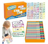 Schede Flash Per Famiglie Di Parole, Set Di Flashcard Per Suoni Di Lettere, Kit Di Apprendimento Per Libri Di Attività Con Rime, Lettura Precoce, Didattico Per Bambini Di Età Compresa Tra 4 E 8