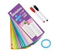 Schede flash per la matematica, Schede flash per la divisione | 15 flashcard di apprendimento riutilizzabili per scrivere e cancellare | Strumento per esercitazioni matematiche, giochi di matematica p