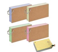 Schede flash per studiare, a righe, foro singolo, pesanti, 7,6 x 12,7 cm, con anelli in metallo, per appunti di riunioni, messaggi di famiglia, casa