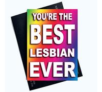 Schede lesbiche regalo gay Best Friend Cards divertente biglietto di auguri regalo di compleanno You're The Best Lesbian Ever novità scherzo regalo Banter PC637