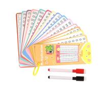Schede matematiche, divisione di sottrazione addizionale, pratica di moltiplicazione della sottrazione, cancellabile a secco, doppio lato, 6,9 x 19,5 cm, perforato per un facile utilizzo, strumento