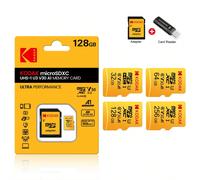 Schede microSD KODAK da 32 GB, 64 GB, 128 GB, 256 GB, U3 A1, schede di memoria TF, con adattatore SD, lettore di schede 32G,64G,128G,256GAcciaio inossidabile