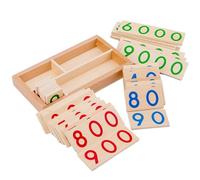 Schede per esercizi - Legno naturale, numeri incisi, finitura liscia | Strumento di conteggio didattico per l'apprendimento dei bambini, le pratiche matematiche durante le attività in classe o