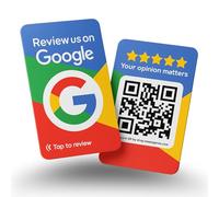 Schede per Google Review - Confezione da 2 QR & NFC Tap riutilizzabili per iPhone & Android - Aumenta le mie recensioni - Facile installazione a casa | di MESSAGENES