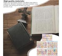 Schede per indice biblico - Carta sintetica PP | Adesivi biɓle con alfabeto biɓle impermeabili in stile Boho per lo studio della Bibbia | 5 fogli di schede scrivibili per una facile navigazione,