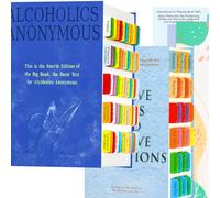 Schede per indice per alcolisti anonimi e dodici passi e dodici tradizioni, linguette complete per libri, laminate, codificate a colori e di lunga durata, con segnalibro e guida all'allineamento