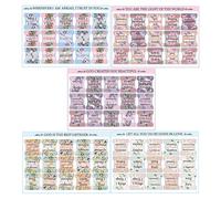 Schede per libri biblici - Adesivi laminati per divisori delle Scritture | Etichette bibliche di facile navigazione | Schede indice alfabeto stile Boho Set di etichette da studio impermeabili con desi