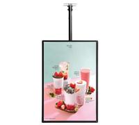 Schede per menu digitali, schermo a LED commerciale e scatola luminosa con cornice a scatto, per ristoranti e caffè, asta telescopica regolabile, 50 x 80 cm