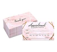 Schede promemoria di appuntamenti Pipilo Press - 8,9 x 5,1 cm, marmo e laminato oro rosa, confezione da 100 - Schede promemoria per saloni e parrucchieri con campi per data, ora e nome