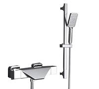 SCHEDI BACCHIO con miscelatore termostatico doccia lavandino da bagno Mixer e bambettiere Mixer Tocca con doccia e tubo a cascata Filler Mixer Tap-Black-A, Tocca per doccia da bagno Blacka