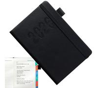 Schedule Book, A5 Planner, 2026 English Notebook with Strap and Vertical Stripes, Academic Fitness Organizer Journal 8,46 x 5,71 Inches for Business Trips, School Work Travel Student Meetings